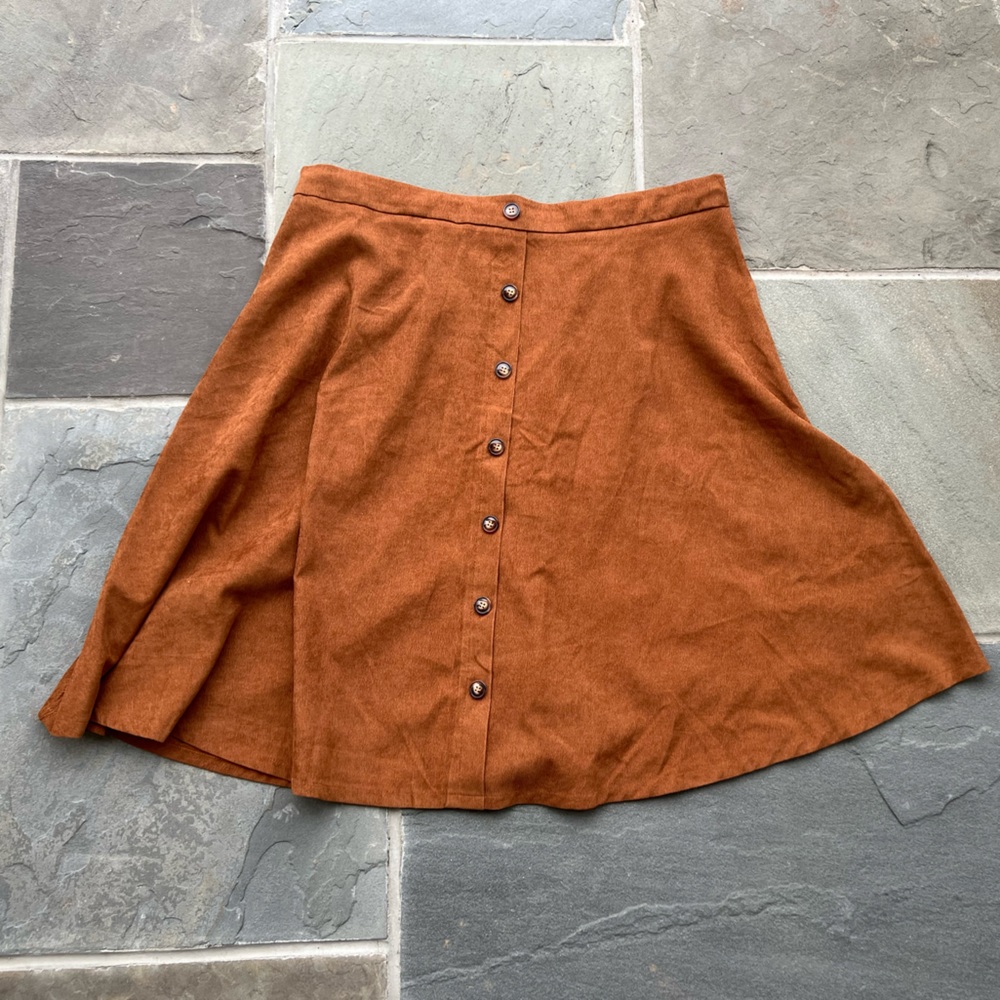 Brown Corduroy Skirt - Plus Size